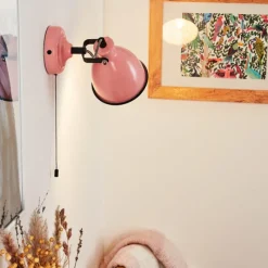 Lampes Vintages & Rétros-hofstein Applique murale Selki Rose, Noir, 1 lumière