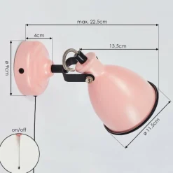 Lampes Vintages & Rétros-hofstein Applique murale Selki Rose, Noir, 1 lumière