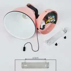 Lampes Vintages & Rétros-hofstein Applique murale Selki Rose, Noir, 1 lumière