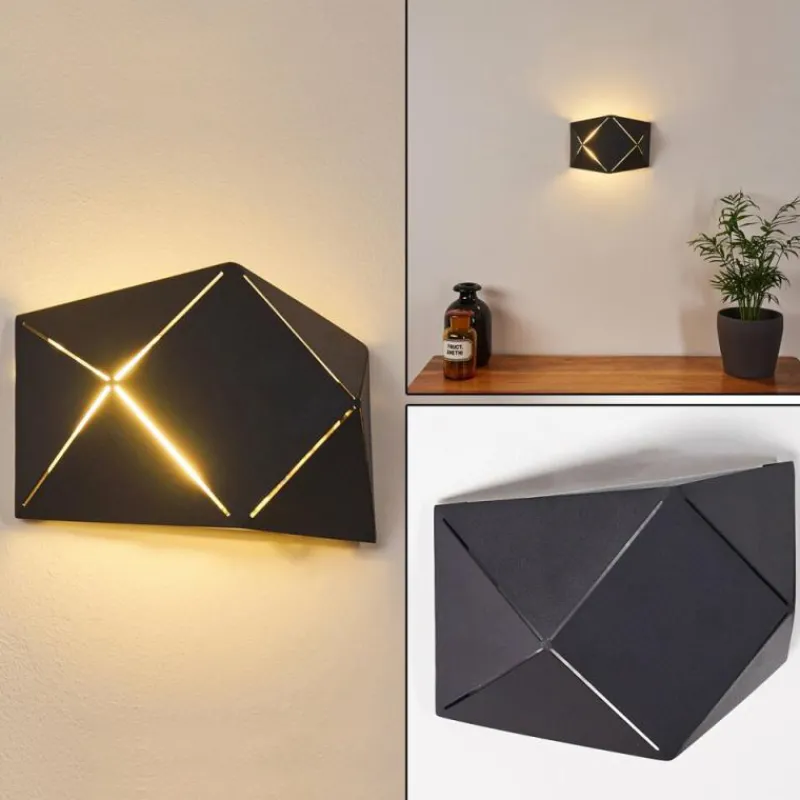 hofstein Applique murale Shouver LED Noir, 1 lumière