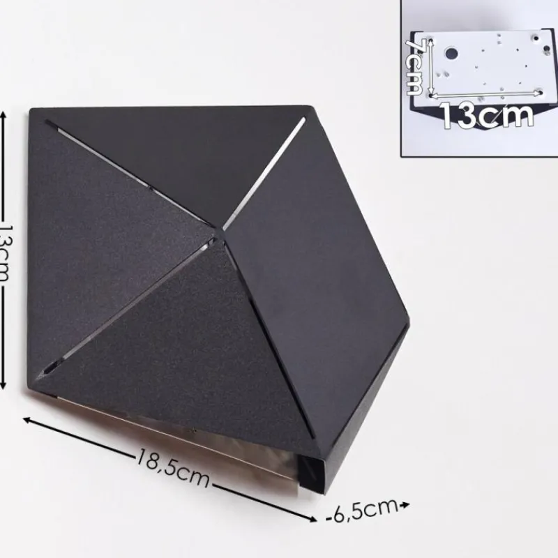 hofstein Applique murale Shouver LED Noir, 1 lumière