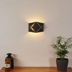 hofstein Applique murale Shouver LED Noir, 1 lumière