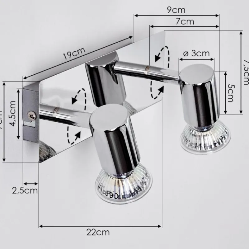 hofstein Applique murale Sibarco Chrome, 2 lumières