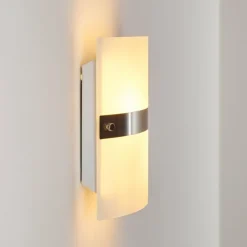 hofstein Applique murale Sibo Acier inoxydable, 2 lumières