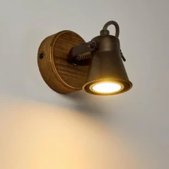 hofstein Applique murale Skodsbol Bois foncé, Noir, 1 lumière