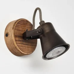 hofstein Applique murale Skodsbol Bois foncé, Noir, 1 lumière