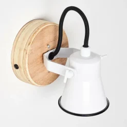 Lampes Vintages & Rétros-hofstein Applique murale Skodsbol Brun, Blanc, 1 lumière