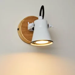 Lampes Vintages & Rétros-hofstein Applique murale Skodsbol Brun, Blanc, 1 lumière