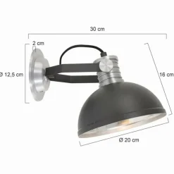 Lampes Industrielles-Luminaires Steinhauer Applique murale Steinhauer Brooklyn Noir, Argenté, 1 lumière