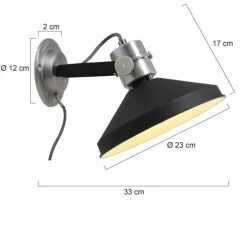 Lampes Industrielles-Luminaires Steinhauer Applique murale Steinhauer Zappa Noir, 1 lumière