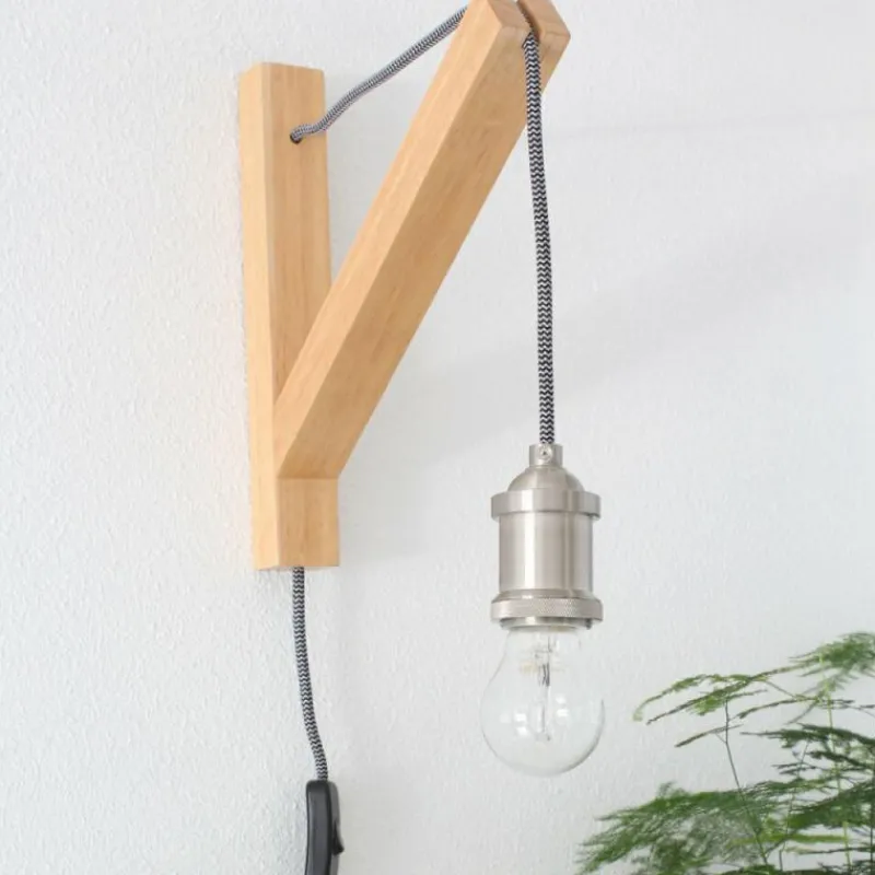 Luminaires Scandinaves-Luminaires Steinhauer Applique murale Steinhauer Mexlite Brun, Bois clair, Nickel mat, 1 lumière