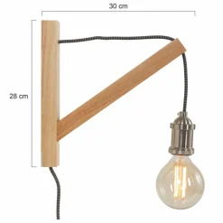 Luminaires Scandinaves-Luminaires Steinhauer Applique murale Steinhauer Mexlite Brun, Bois clair, Nickel mat, 1 lumière