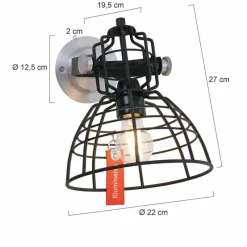 Luminaires Steinhauer Applique murale Steinhauer Mark III mini Noir, 1 lumière* Appliques