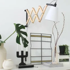 Lampes En Tissu-Luminaires Steinhauer Applique murale Steinhauer Mexlite Liv Beige, Bois clair, Noir, 1 lumière