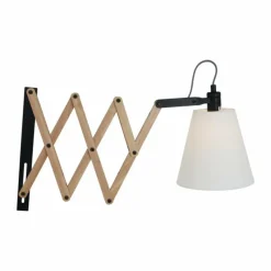 Lampes En Tissu-Luminaires Steinhauer Applique murale Steinhauer Mexlite Liv Beige, Bois clair, Noir, 1 lumière