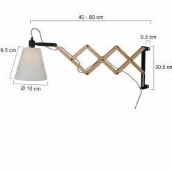 Lampes En Tissu-Luminaires Steinhauer Applique murale Steinhauer Mexlite Liv Beige, Bois clair, Noir, 1 lumière