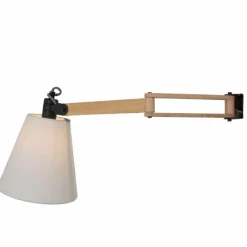 Lampes En Tissu-Luminaires Steinhauer Applique murale Steinhauer Mexlite Beige, Bois clair, Noir, 1 lumière