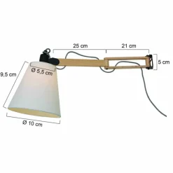 Lampes En Tissu-Luminaires Steinhauer Applique murale Steinhauer Mexlite Beige, Bois clair, Noir, 1 lumière