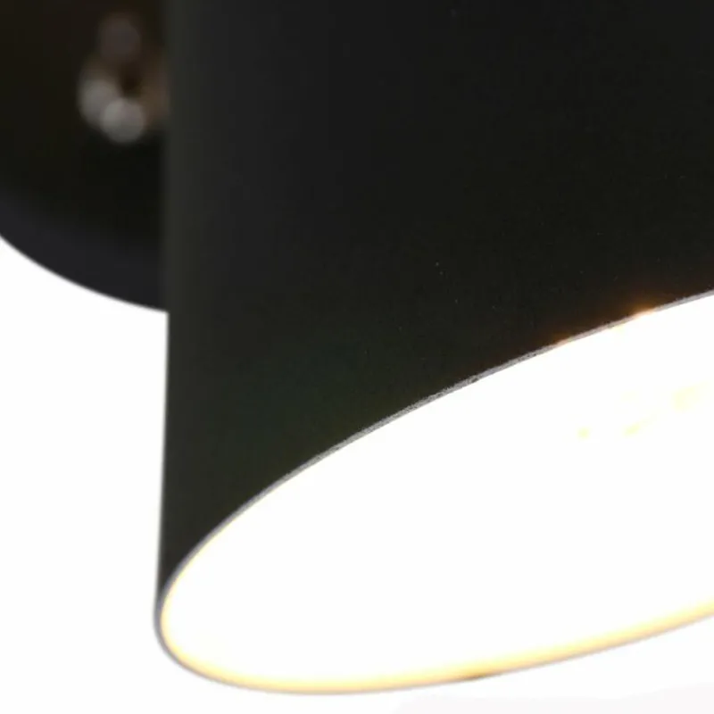 Suspension Verre Fumé-Luminaires Steinhauer Applique murale Steinhauer Anne Fastlåst Noir, 2 lumières