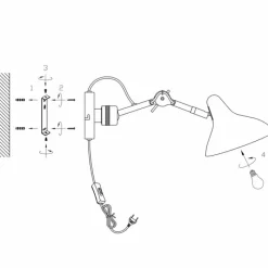 Lampes Industrielles-Luminaires Steinhauer Applique murale Steinhauer Kasket Noir, Blanc, 1 lumière