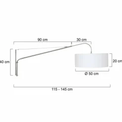 Lampes En Tissu-Luminaires Steinhauer Applique murale Steinhauer Gramineus Acier inoxydable, Blanc, 1 lumière