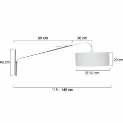 Lampes En Tissu-Luminaires Steinhauer Applique murale Steinhauer Gramineus Acier inoxydable, Blanc, 1 lumière