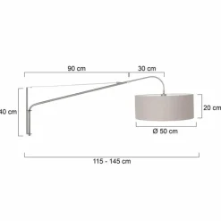 Lampes En Tissu-Luminaires Steinhauer Applique murale Steinhauer Gramineus Acier inoxydable, Gris, 1 lumière