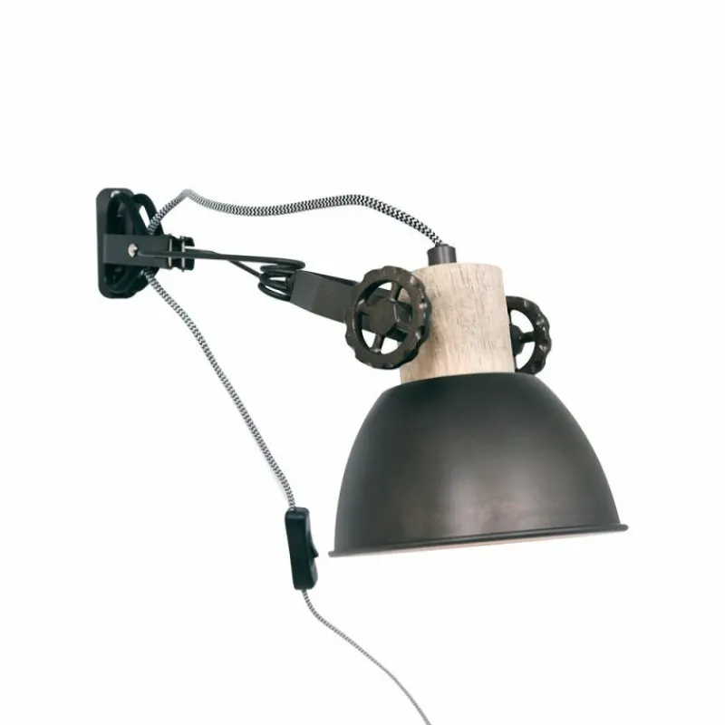 Lampes Industrielles-Luminaires Steinhauer Applique murale Steinhauer Gearwood Anthracite, 1 lumière