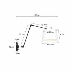 Lampes En Tissu-Luminaires Steinhauer Applique murale Steinhauer Prestige Chic Noir, 1 lumière