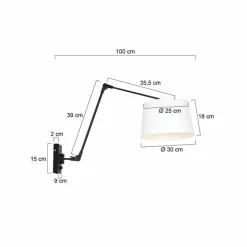 Lampes En Tissu-Luminaires Steinhauer Applique murale Steinhauer Prestige Chic Noir, 1 lumière