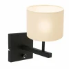 Lampes En Tissu-Luminaires Steinhauer Applique murale Steinhauer Stang Noir, 1 lumière