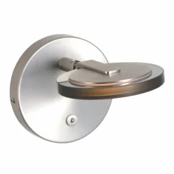 Suspension Verre Fumé-Luminaires Steinhauer Applique murale Steinhauer Turound LED Acier brossé, 1 lumière