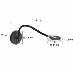 Luminaires Steinhauer Applique murale Steinhauer Turound LED Noir, 1 lumière