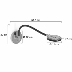 Suspension Verre Fumé-Luminaires Steinhauer Applique murale Steinhauer Turound LED Acier brossé, 1 lumière