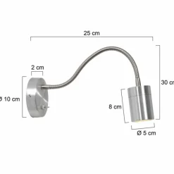 Luminaires Steinhauer Applique murale Steinhauer Upround LED Acier brossé, 1 lumière* Éclairage Led