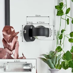 hofstein Applique murale Stong LED Noir, 1 lumière