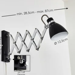 hofstein Applique murale Stranderott Chrome, Noir, 1 lumière* Appliques