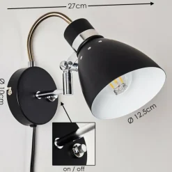 hofstein Applique murale Stranderott Noir, 1 lumière