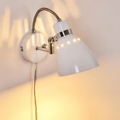 hofstein Applique murale Stranderott Chrome, Blanc, 1 lumière* Appliques