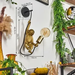 Luminaires Orientaux-hofstein Applique murale Suardi Or, Noir, 1 lumière