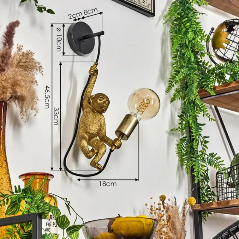 Luminaires Orientaux-hofstein Applique murale Suardi Or, Noir, 1 lumière