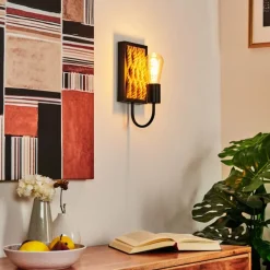 hofstein Applique murale Sulzano Brun, Noir, 1 lumière