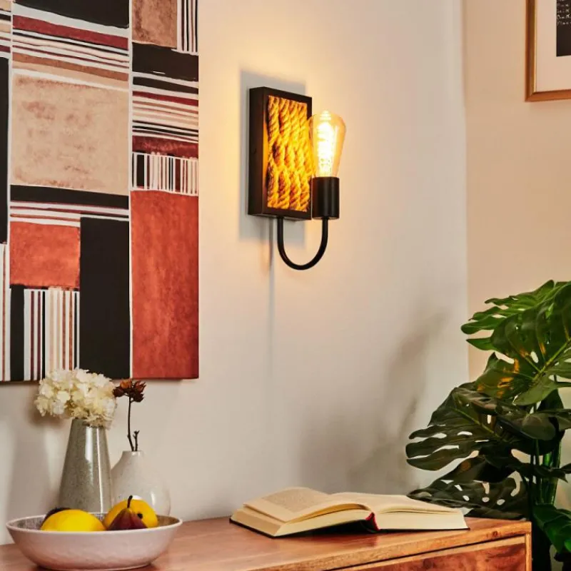 hofstein Applique murale Sulzano Brun, Noir, 1 lumière