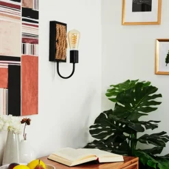 hofstein Applique murale Sulzano Brun, Noir, 1 lumière