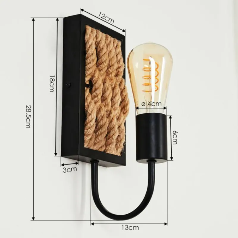 hofstein Applique murale Sulzano Brun, Noir, 1 lumière