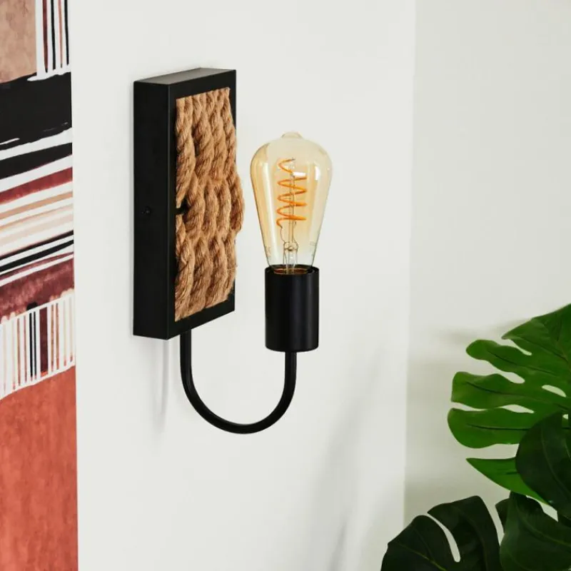 hofstein Applique murale Sulzano Brun, Noir, 1 lumière