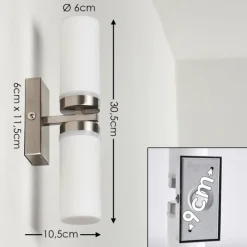 hofstein Applique murale Sundborn Acier brossé, 2 lumières