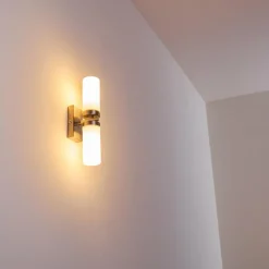 hofstein Applique murale Sundborn Acier brossé, 2 lumières