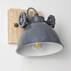 Lampes Industrielles-hofstein Applique murale Svanfolk Bleu, Brun, Gris, Blanc, 1 lumière