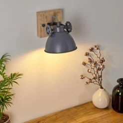 Lampes Industrielles-hofstein Applique murale Svanfolk Bleu, Brun, Gris, Blanc, 1 lumière